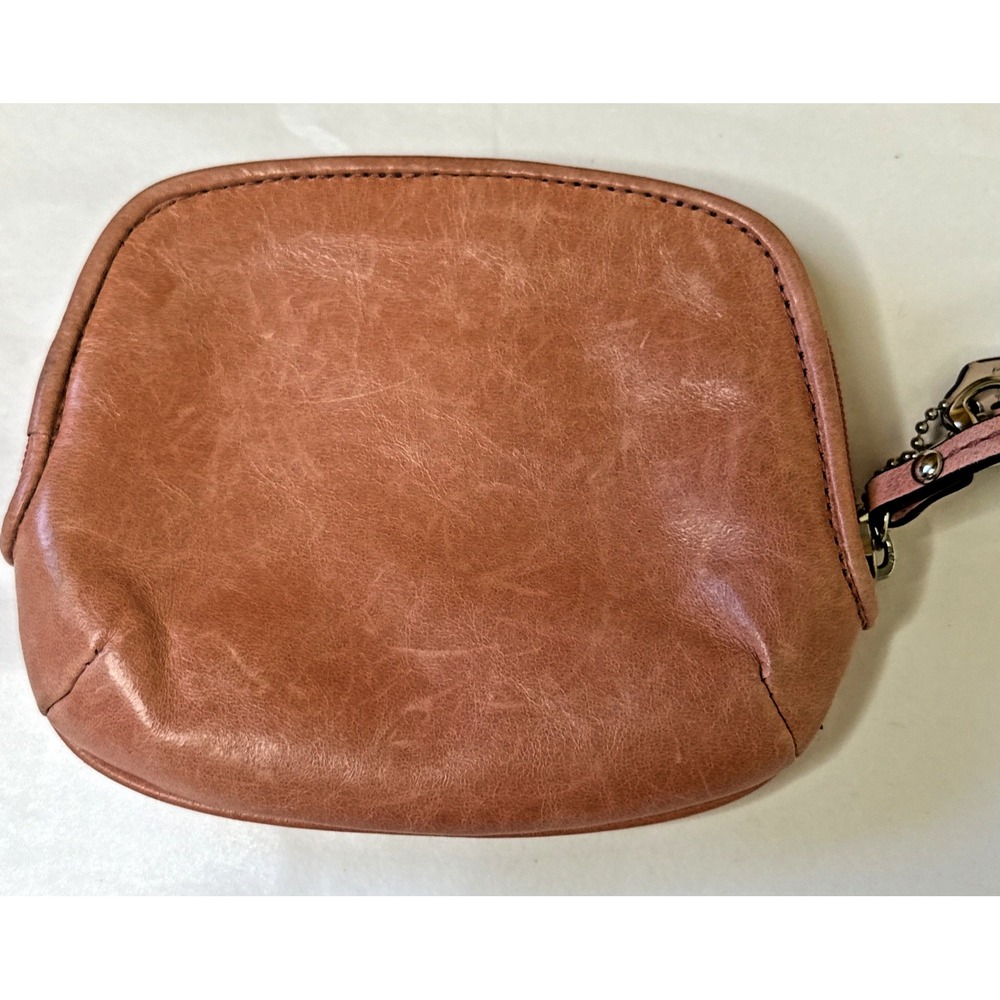 Rare VTG Coach Legacy Push lock Wristlet Coral Leather Interior Stripe Pattern - Picture 5 of 5